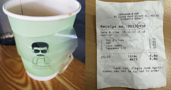 Woman aghast after paying 10 cents for takeaway cup lid at Jurong cafe, says cashier was ‘misleading’, Singapore News