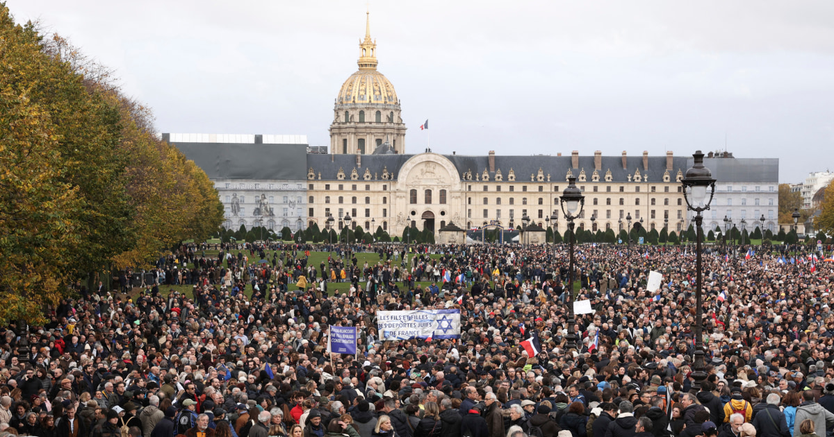 More than 100,000 people march in Paris against soaring antisemitism amid Israel-Hamas war