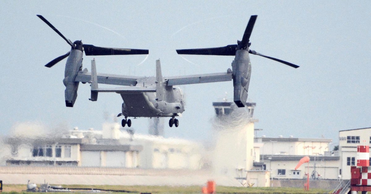 Japan ‘concerned’ by continued U.S. Osprey flights after fatal crash